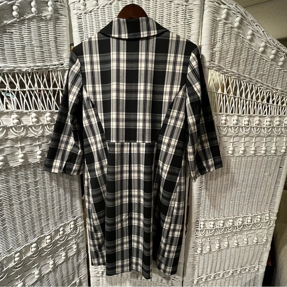 Vtg I.N. STUDIO Jacket GLEN PLAID Sz 12 Black White Grey RETRO Mid-Length PREPPY - Picture 3 of 16